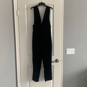Black velour jumpsuit.